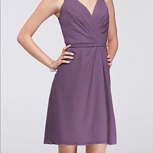 David’s bridal chiffon v-neck with lace back